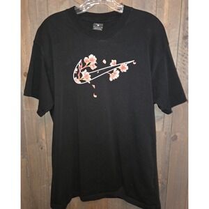 MENS SMALL NIKE Black & Floral Short Sleeve T Shirt